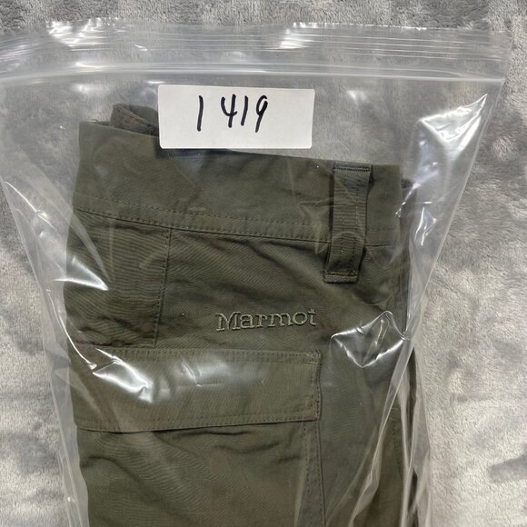 Marmot Mens Olive Green Outdoor Pants Size 34 Lightweight Durable Stretch Fabric - Picture 11 of 11